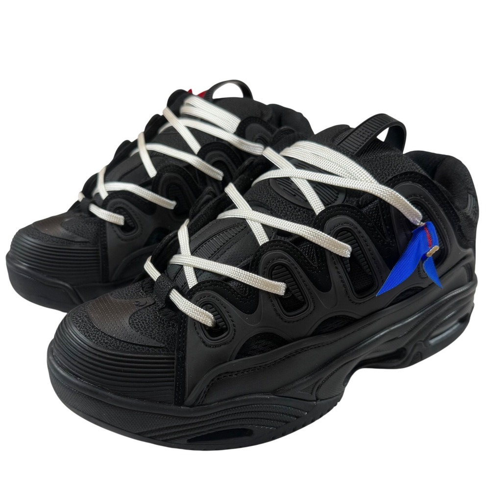 Osiris D3 2001 Mens Skate Shoes Triple Black White Laces 1141-1236 Size 11